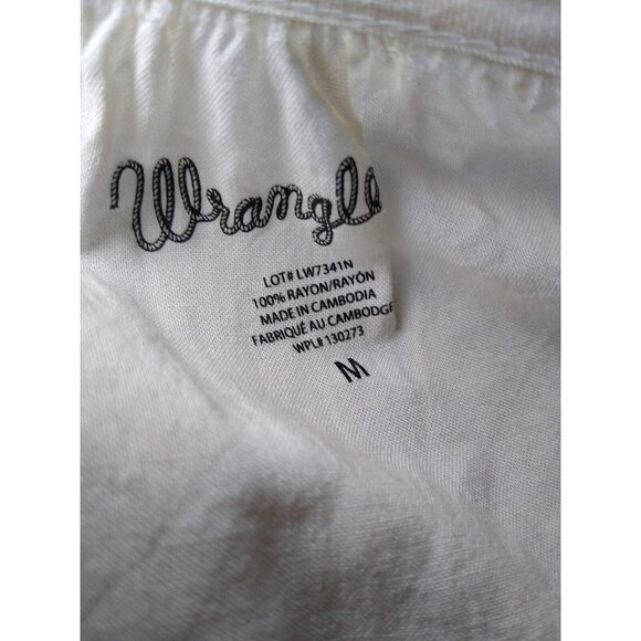 Wrangler Womens M Cream Long Sleeve Tunic Top Metal Detail Peasant Western - Picture 6 of 7